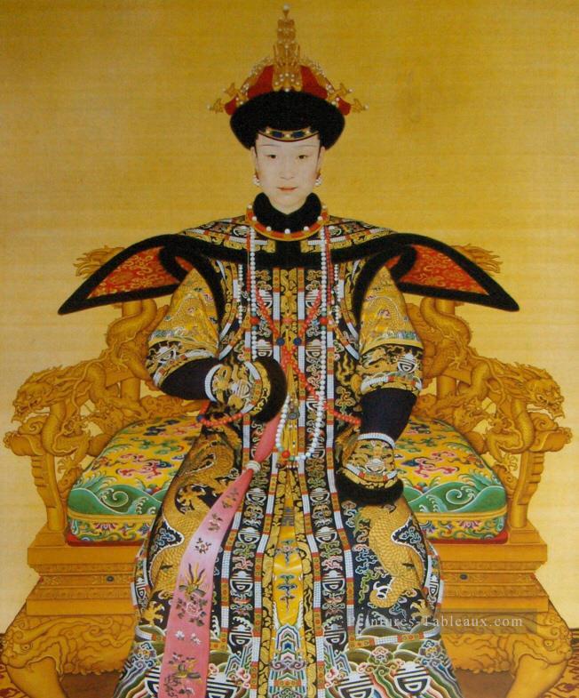 L’impératrice Xiao Xian Fucha lang brille vieux Chine encre Giuseppe Castiglione ancienne Chine à l’encre Peintures à l'huile